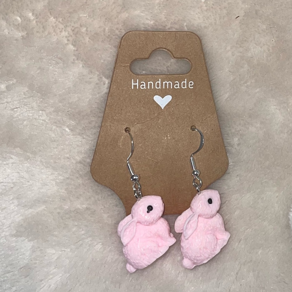 Pink Bunny Earrings